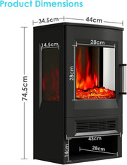 Electric Fire Stove Panorama Freestanding Electric Fireplace 8 Colors LED Flame