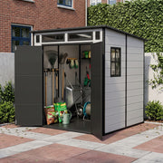6'x4' 6'x6' Plastic Garden Storage Shed Outdoor Tool Storage House With Floor