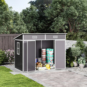 Large Plastic Shed 8x8 6x8 5x4FT Outdoor Garden Tools Storage House with 2 Doors
