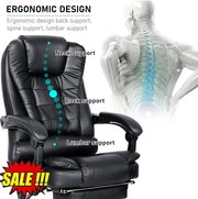 Executive Office Chair Massage Computer Desk Chair Swivel Recliner Gaming Chair