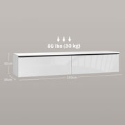Wall Mounted TV Stand Unit with Storage and High Gloss Effect Refurbished