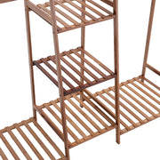 Heavy Duty Wooden Hanging Clothes Garment Rail Corner Open Wardrobe Storage Rack