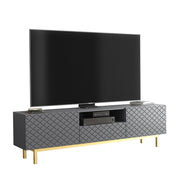 TV Unit TV Stand Sideboard Cabinet Cupboard White Gold Carved Doors Storage 180