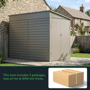 4.6 x 9ft Garden Storage Shed Lean to Metal Outdoor Tool House with Double Doors