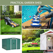 Metal Garden Shed 6X4ft Outdoor Garden Storage Shed w/ Double Sliding Door