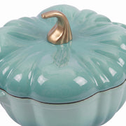 Pumpkin Shaped Enameled Cast Iron Casserole Pot with Lid Halloween Dutch Oven