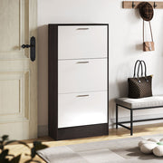 3 Drawer Shoe Cabinet Storage Cupboard Wooden Stand Rack Organiser Footwear Unit