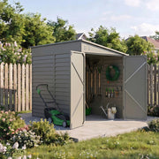 4.6 x 9 FT Metal Outdoor Storage Shed Lockable Double Door Steel Garden House