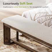 63-Inch Modern Solid Wood Entryway Bench with Upholstered Cushion for Hallway