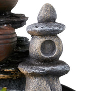 Water Feature Indoor Tabletop LED Sound Fountain Waterfall Home Decor 3 Bowls