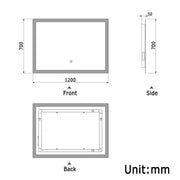 Illuminated Bathroom Mirror With LED light Bluetooth Shaver Socket Demister