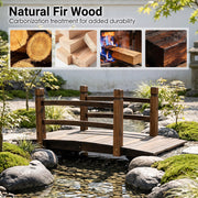 4 FT/125cm Wooden Arch Footbridge Garden Decoration 500 KG Weight Capacity
