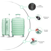 Hard Shell PC+ABS Cabin Suitcase 4 Wheel Travel Luggage Trolley Lightweight Case