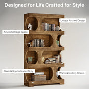 4-Tier Large Wooden Bookshelf 70.8'' Tall Modern Bookcase Open Display Storage