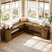 47.24'' Moden L Shaped Corner Bench with Removable Seat Cushion & 2-Tier Storage