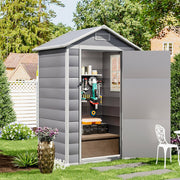 Large Plastic Shed 8x8 6x8 5x4FT Outdoor Garden Tools Storage House with 2 Doors