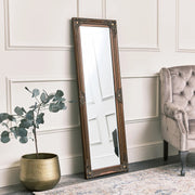 Tall Ornate Gold Wall Mirror 47cm x 142cm metallic antique leaner full length