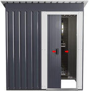 5 x 3ft Garden Shed Galvanised Metal Shed Outdoor Storage Tool Small House Grey