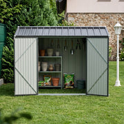 10 x 7ft Metal Garden Shed Apex Roof Outdoor Storage Sheds Tool House Lockable