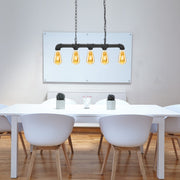 5 Light Kitchen Island Pendant Linear Farmhouse Modern Pipe Lamp Lighting