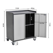 2 Door Metal Storage Cabinet Cupboard Lockable Mobile Office Filing Garage UK