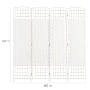6 Panel Room Divider Folding Privacy Screen with Pine Wood Frame Refurbished