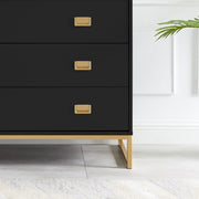 Large 3 Drawer Chest of Drawers - Elle Black Range bedroom furniture storage