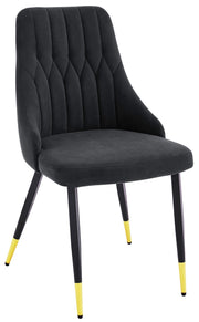 4 Velvet Dining Chairs Gold Tip Legs Beige Grey Blue Black velvet luxury
