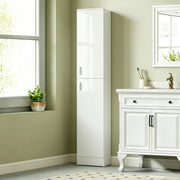 190cm High Gloss Slimline Bathroom Tallboy Free Standing Cabinet Tall Storage