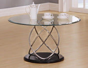 GLASS COFFEE TABLE ROUND BLACK HIGH GLOSS BASE ECLIPSE LIVING ROOM FURNITURE
