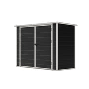 Garden Shed 7x4ft Plastic Tools Storage House with Floor & Lockable Double Doors