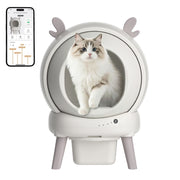 65L Self-Cleaning Automatic Cat Litter Box Cabinet App Control Safety Detector