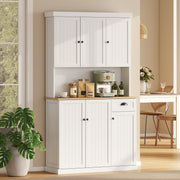 Kitchen Cupboard Storage Cabinet with Adjustable Shelves, White