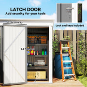 Steel Garden Shed, Small Lean-to Shed for Bike, 5x3 ft Refurbished
