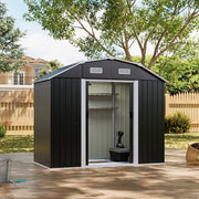 7.5X4FT Metal Garden Shed Curve Roof With FREE Foundation Base Storage House New