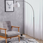 Curved Floor Lamp Standard Living Room Light Retro Domed Shade without LED Bulb