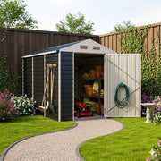 Garden Shed Metal Apex Roof Outdoor Storage House With Ventilation & Padlock