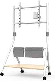 FITUEYES Mobile TV Stand !SALE! 55-78 Inch Rolling Trolley With Shelf Storage