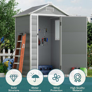 PLASTIC SHED OUTDOOR STORAGE SHEDS UTILITY HOUSE GARDEN TOOLS BOX LOCKABLE 4X3FT