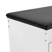 Hallway Shoe Cabinet Bench White Black PU Cushion Padded Seat Storage Shoe Rack