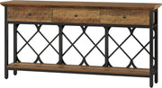 70.87'' Console Table with 3 Drawer Industrial Narrow Entryway Table for Hallway