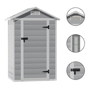 PLASTIC SHED OUTDOOR STORAGE SHEDS UTILITY HOUSE GARDEN TOOLS BOX LOCKABLE 4X3FT