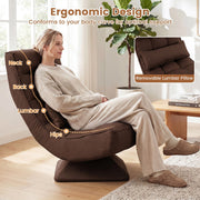 Floor Chair Padded Lounge Chair with Swivel Base 4-Position Adjustable Backrest
