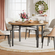 Round Dining Table for 4-6 People, 120cm Circle Kitchen Furniture Dinner Table
