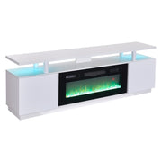 Living Room TV Stand Unit Cabinet with Electric Fireplace 12 Colour LED Lights
