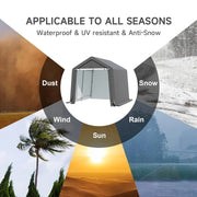 8x8FT Portable Bike Shelter Waterproof Steel Frame Outdoor Garden Storage Shed