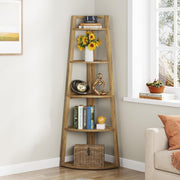 70'' Tall Corner Shelf, 5-Tier Modern Corner Bookshelf Bookcase for Living Room