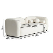Cream Boucle Curved 3 Seater Cloud Sofa - Elma EMA001