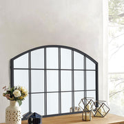 Large Arched Window Garden Décor Mirror Wall Mounted Metal Indoor Outdoor Decor