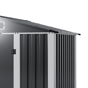 6X4FT Metal Garden Shed Apex Roof Outdoor Tool Storage House with Lockable Doors